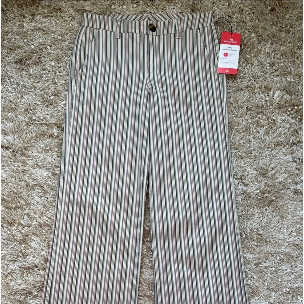 Cabi Convertible Trouser Pants 5870 Womens Size 4 Island Stripe Casual